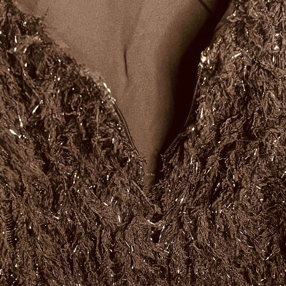 For Love & Lemons x Revolve Kamara Mini Shaggy Sequin Black Size M | NWT - Picture 14 of 16